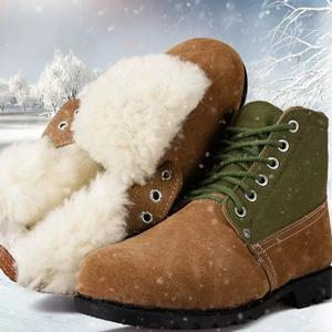 Bottes d'hiver pour hommes chaussures en coton à grosse tête, chaussures en cuir de <span class=keywords><strong>boss</strong></span>, bottes de neige épaisses et chaudes pour hommes - Product Image 1