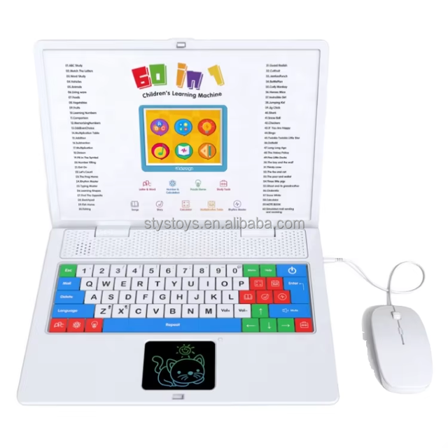 Keyboard and Mouse Included Educational Laptop Toy Learning Computer Reading Play Games Machine with Music