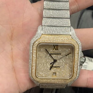 Top Quality Luxury Handmade Fully Iced Out Hip Hop <b>Watches</b> Bust Down VVS Diamond Moissanite <b>Watches</b> - Product Image 5