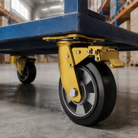 Roue de chariot industrielle robuste de 8 pouces en aluminium et caoutchouc, capacité 380 kg, fixe ou pivotante avec frein, pour établi et machines