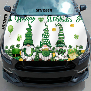 Housse de capot de voiture personnalisée 5x4 pieds, drapeaux pour la Saint-Patrick, événements sportifs, convient à la plupart des voitures et SUV, meilleur cadeau, housse de capot - Product Image 1