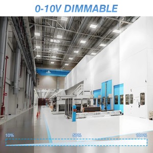 Hishine 300W 220V 12V LED luce alta baia quadrato nero dispositivo di efficienza per magazzino morsetti pendenti Perline riflettore in alluminio - Product Image 4