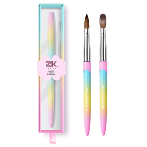 แปรงทำเล็บขนโคลินสกี้แท้ 100% ด้ามโลหะไล่เฉดสี รับผลิตแบรนด์ส่วนตัว พร้อมสกรีนโลโก้ แปรงอะคริลิคขนโคลินสกี้ 100% # <span class=keywords><strong>8</strong></span>/ # 10/ # 12 - Product Image 1