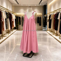 Robe longue maxi sans manches en coton à volants, coupe ample, idéale pour l'été, pour femmes et jeunes femmes, vente en gros personnalisée