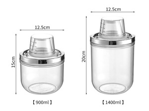 Plastic <strong>Canisters</strong> Set Modern Clean Food Storage Jars with Silver <strong>Lids</strong> Round Food Grade PET Containers - Product Image 6