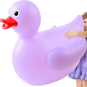 อุปกรณ์ PVC สำหรับเด็กรูปเป็ดลอยสระขนาดใหญ่สีม่วง - Product Image 1