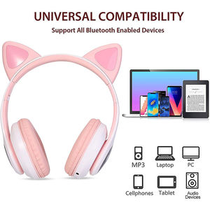 Casque sans fil B39 avec oreilles <span class=keywords><strong>de</strong></span> <span class=keywords><strong>chat</strong></span> mignonnes, vente <span class=keywords><strong>chaude</strong></span>, avec lumière LED, écouteurs sans fil, prise en charge <span class=keywords><strong>de</strong></span> la carte TF, casque <span class=keywords><strong>de</strong></span> jeu pour enfants - Product Image 2