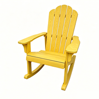 Chaise à bascule Adirondack en plastique imitation bois pour jardin et terrasse