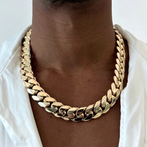 Custom Plain 18K Real Gold Plated Miami Cuban Link Chain Solid 925 Silver Men <b>Women</b> Chain Moissanite Lock Cuban Necklace Jewelry - Product Image 1
