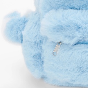 Mochila de Peluche Azul Claro, Mochila Suave para Niños, Mochila Infantil Personalizada, Mochilas de Peluche para Niños Pequeños - Product Image 4