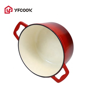 Juego de <span class=keywords><strong>ollas</strong></span> y sartenes antiadherentes, utensilios de cocina de hierro fundido, esmalte rojo, 6 piezas, buena calidad, venta directa de fábrica - Product Image 6