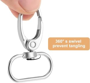 Pack Inch Swivel Clasp Silver Lobster Claw Clasps For Keychains Lanyard <b>Clips</b> D Ring Keychain <b>Clip</b> Swivel Snap <b>Hooks</b> For Key Cha - Product Image 3