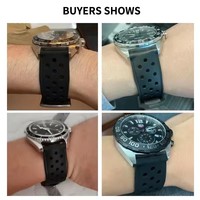 Bracelet de montre de remplacement en silicone respirant, résistant à la transpiration et étanche, 22 mm, pour la série F1, en acier inoxydable exquis