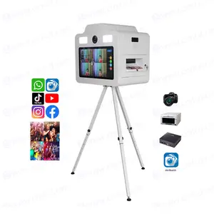 Yazıcı ve kamera ile parti fotoğraf kabini kutu 21.5 "LCD dokunmatik ekran monitör case ile photobooth bir dslr fotoğraf standında kabuk satın