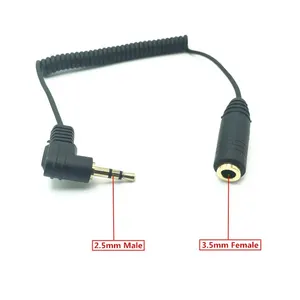 2.5mm Male to 3.5mm Female Stereo Earphone Audio Adapter Audio Extension Cable Connector Converter For Mic/Headphone