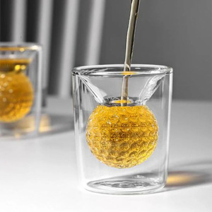 Verre à whisky personnalisé pour le golf, double paroi, isolé thermiquement, en verre borosilicate, tasse sportive pour whisky, <span class=keywords><strong>bourbon</strong></span>, thé - Product Image 3