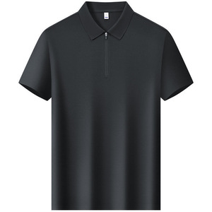 Polo <b>Shirt</b> Half Zip Collar Short Sleeve <b>Waffle</b> Knit Breathable Polyester Summer Loose Fit Corporate Uniforms Customizable - Product Image 3