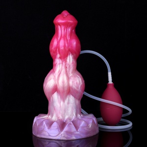 Retail Sex Toy Shop Suction Muilti Color Big Long Ribbed Soft Flexible Massive Knot <b>Dildo</b> Squirting <b>Dildo</b> for Couples - Product Image 1