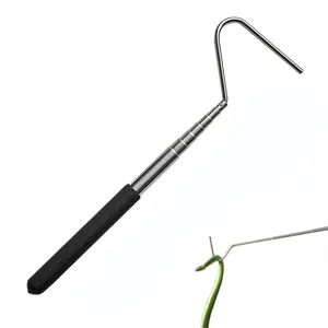 100cm 39inch Extensível Snake Catcher Gancho Vara Mini Collapsing Reptile Aço Inoxidável Snake Grabber Handling Tool