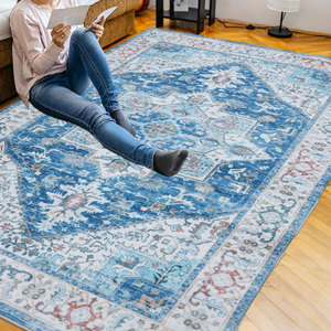 Tappeto lavabile 5x7 medaglione <span class=keywords><strong>Vintage</strong></span> Persian tappeti centro senza spargimento per soggiorno <span class=keywords><strong>cucina</strong></span> <span class=keywords><strong>cucina</strong></span> lavanderia casa - Product Image 2