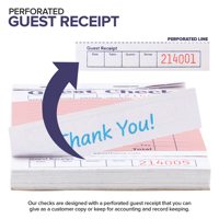 Carnets de commandes pour serveurs 6,75 x 3,5 pouces, blocs-notes, carnet de commandes pour serveurs, carnet de reçus de nourriture, carnet de commandes de restaurant, liste de vérification 172 x 89 mm