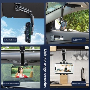 Soporte Universal Flexible para Teléfono Móvil con Rotación de 360 Grados y Visera Retráctil para Espejo Retrovisor de Coche, Compatible con <span class=keywords><strong>iPhone</strong></span>, 2026 - Product Image 4