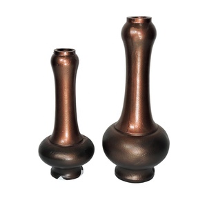 Artesign Dark Grey Aluminium Flower Pot Set of 2 Modern Handmade Eco-Friendly Tabletop <b>Vase</b> Home Office Decor Made in India - Product Image 2