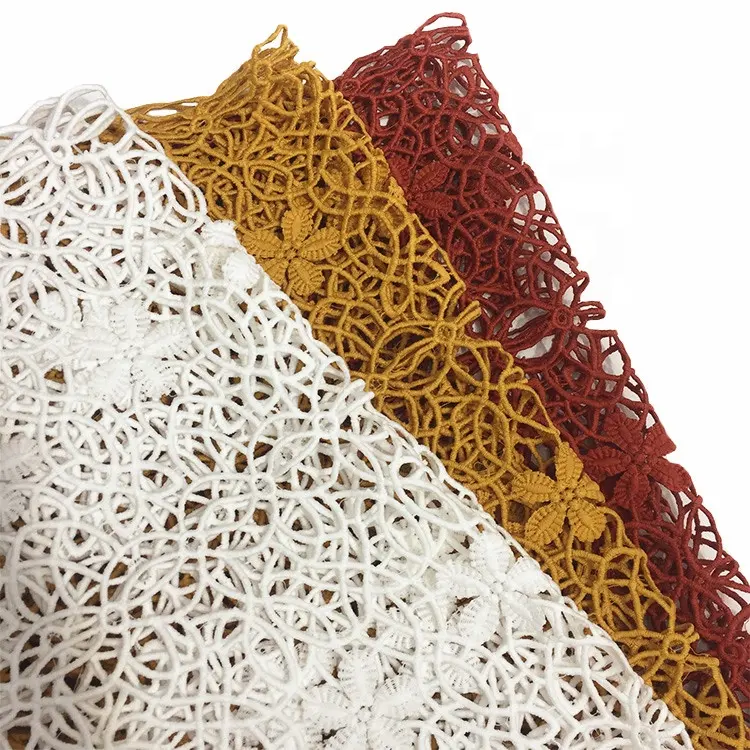 Best Selling Fancy Color Cord Lace Fabric African Nigerian Water Soluble Lace 5Yards French Dresses Guipure Lace Fabric