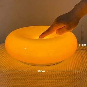 Creative Donut Glass <b>Wall</b> <b>Lamp</b> USB <b>Plug</b> LED <b>Wall</b> Light Ambient Light Touch Switch for Living Room Bedside Study Office Lighting - Product Image 6