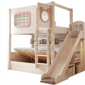 Juego <span class=keywords><strong>de</strong></span> Muebles <span class=keywords><strong>de</strong></span> Dormitorio Modernos <span class=keywords><strong>de</strong></span> Lujo JS, Cama Litera Infantil <span class=keywords><strong>de</strong></span> Madera Maciza con Almacenamiento, Cama Alta con <span class=keywords><strong>Escritorio</strong></span> y Escaleras - Product Image 2