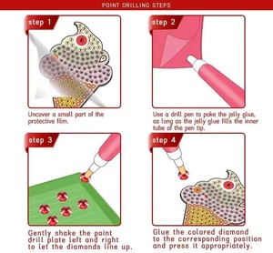 Autocollants de peinture diamant DIY, série animaux de dessin animé, famille de dinosaures, porte-clés, cadeaux 5D pour enfants, kit d'art à peindre, artisanat - Product Image 6
