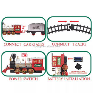 Fonction de pulvérisation Jouets de train de Noël Moteur de <span class=keywords><strong>locomotive</strong></span> à piles Ensembles de trains jouets avec son et lumières - Product Image 5