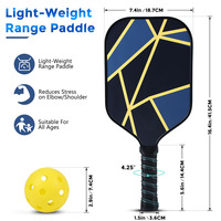 Juego de 2 Palas de Pickleball de Fibra de Vidrio, Disponibles Directamente de Fábrica, Aprobadas por la USAPA, Núcleo de Panal de PP, Refuerzo de Fibra de Carbono
