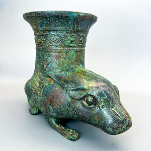 Modèle de conteneur à <span class=keywords><strong>vin</strong></span> en forme de lapin en bronze antique de qualité supérieure Collections d'expositions culturelles historiques Casting - Product Image 3