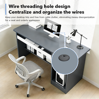 Bureau d'ordinateur simple avec tiroir verrouillable, bureau d'étude pour étudiant à domicile avec espace d'écriture confortable pour chambre ou bureau à domicile