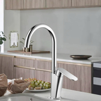 Robinet de cuisine en laiton chromé, nouveau design, mitigeur eau chaude et froide