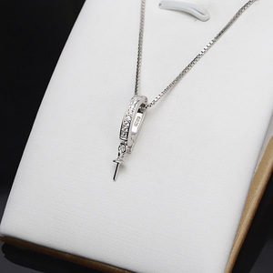 Pendentif en argent S925, boucle universelle pour femme avec plateau vide en perle, accessoires de bijouterie DIY, trouvailles et composants - 708 - Product Image 4