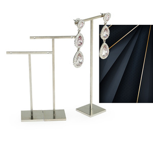 Thép không gỉ t hình Châu Âu cửa sổ truy cập hiển thị Đồ trang sức hiển thị đạo cụ treo bông tai hiển thị kệ - Product Image 2