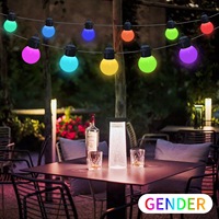Guirlande lumineuse solaire LED extérieure G50 IP65 étanche, 5m, dimmable, CRI 80 élevé, éclairage décoratif pour cour et camping