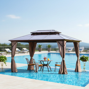 YIZAN YIZAN-3096 Gazebo de <span class=keywords><strong>jardin</strong></span> moderne de haute qualité <span class=keywords><strong>pour</strong></span> l'extérieur, avec <span class=keywords><strong>toit</strong></span> double en alliage d'aluminium, écologique, antirouille, design soigné - Product Image 4