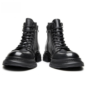 Men's Retro Design Cowhide <b>Boots</b> Lace up British Style High Quality Motorcycle <b>Boots</b> Non Slip Work <b>Boots</b> - Product Image 6