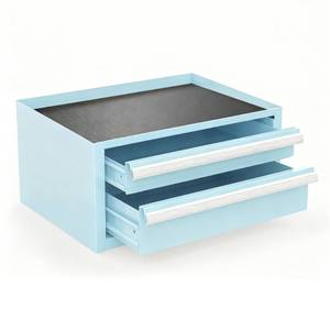 Small Size Multi-function <b>Metal</b> Steel <b>Tool</b> Cabinet 2 Drawers Non-Slip Workshop Storage Efficiency Fashion Desktop Case - Product Image 2