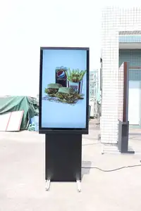 Movimentação ao ar livre ip65 através do menu da propaganda do kiosk ultra fino equilíbrio de pé através da placa de menu para restaurantes mcdonald