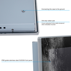 คอมพิวเตอร์อุตสาหกรรมแบบฝังตัว หน้าจอสัมผัสแบบ Capacitive ขนาด 24 นิ้ว แบนราบ ป้องกันน้ำเข้าด้านหน้า ทนทานต่อการกัดกร่อน ผลิตจากสแตนเลสสตีล มาตรฐาน IP66 - Product Image 3