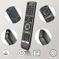 Télécommande de remplacement universelle adaptée aux téléviseurs Hisense 4K UHD EN3D39 avec touches multimédias dédiées, modèles H45N5750, H50N6800, H50N5900