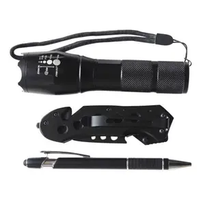 Noodsituatie Survival Camping Zaklamp Mes Fluit Pen Multi Mini Tool Set