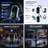 Émetteur-récepteur audio Bluetooth 2 en 1, connecte simultanément deux appareils avec indicateur d'état LED.