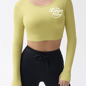 Haut de yoga et fitness d'été personnalisé, respirant, léger, ajouré, sexy, dos nu, avec coussinet de poitrine, grande taille, à manches longues pour l'entraînement - Product Image 3