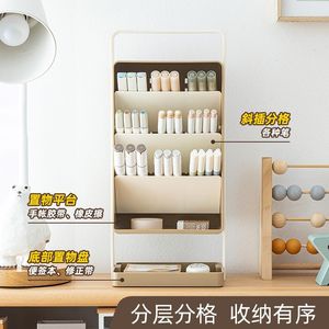 Minimalist Storage Rack Angled Pen Holder Plastic Desktop Organizer For Students Office Use - Product Image 3