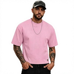 Camiseta de Manga Corta para Hombre, Cuello Redondo, Color Rosa, Corte Holgado, Informal, 100% Algodón Jersey, Color Sólido, Diseño Liso, Beazer Sports 180g - Product Image 2